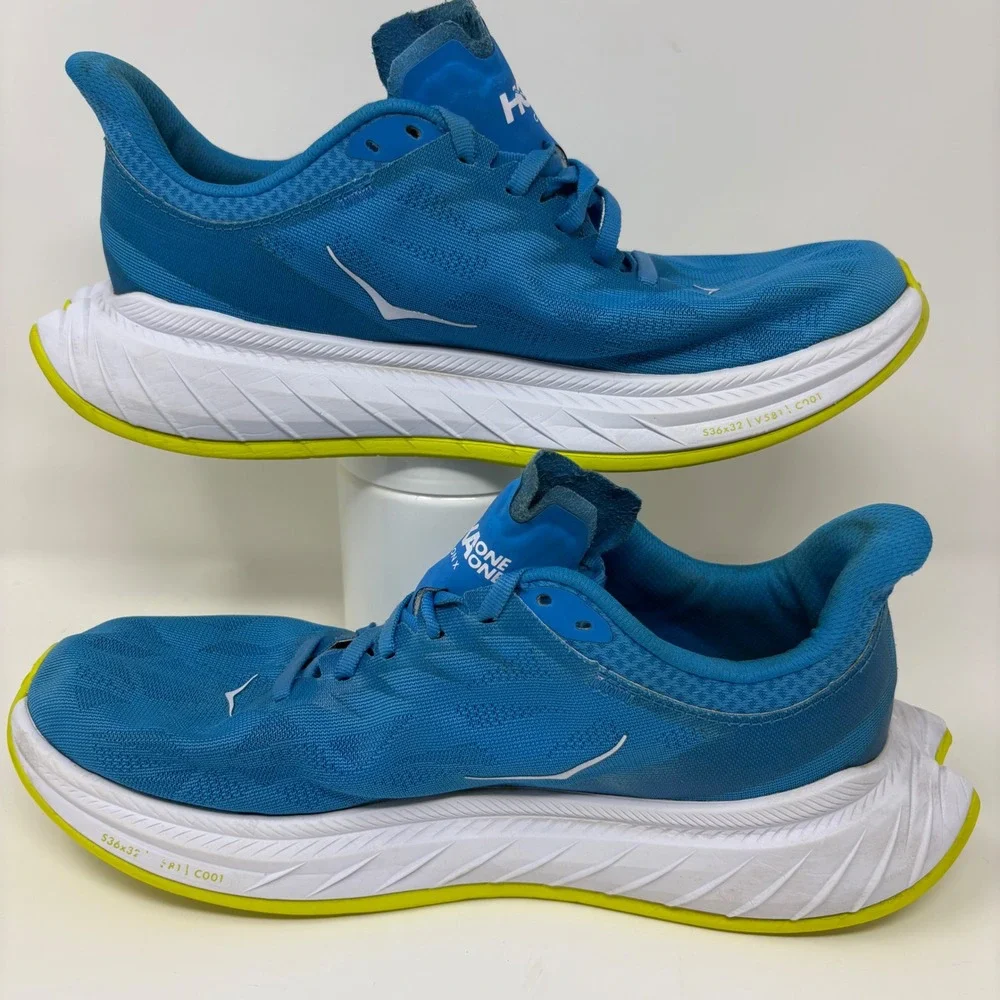 Hoka Carbon X 2 Women's Size 9 Blue Yellow Running Shoes (1113527 DBCTR)